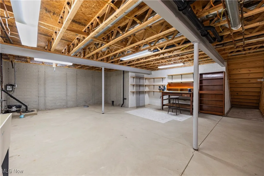 View of unfinished basement