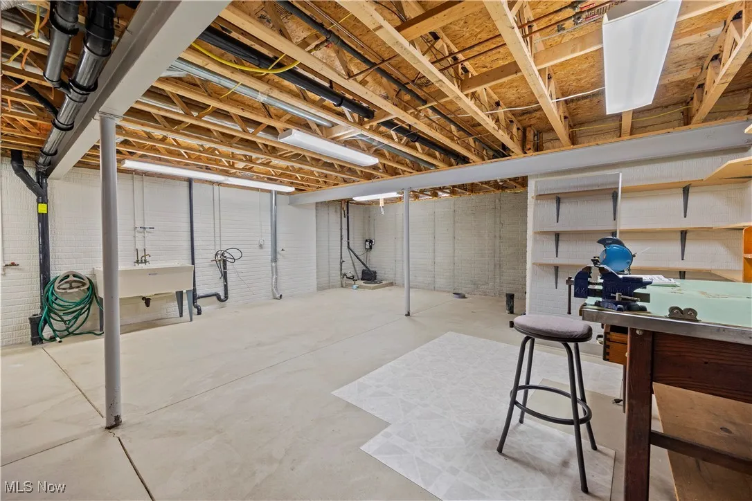 View of unfinished basement
