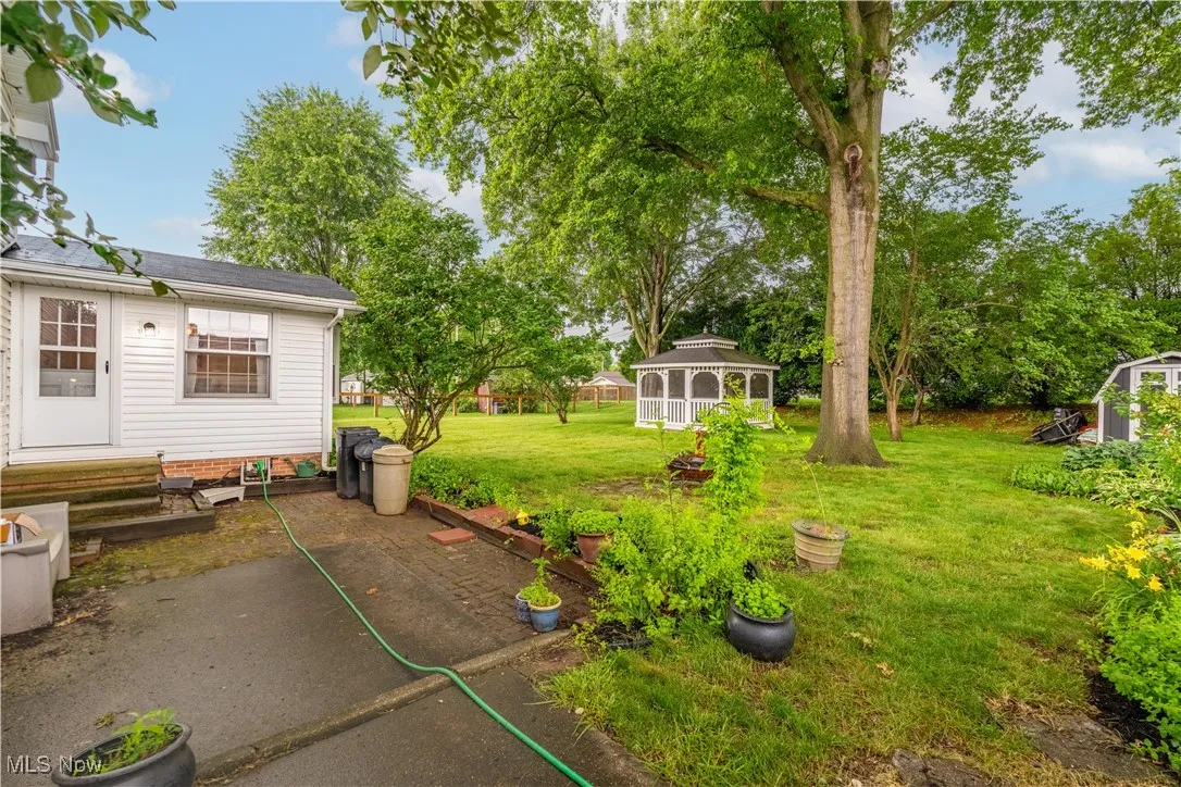 Rear patio, backyard and gazebo