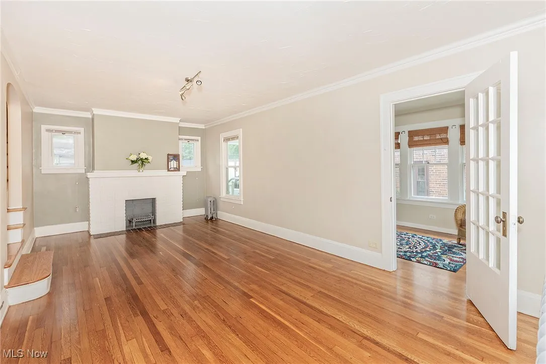 The recently refinished hardwood floors