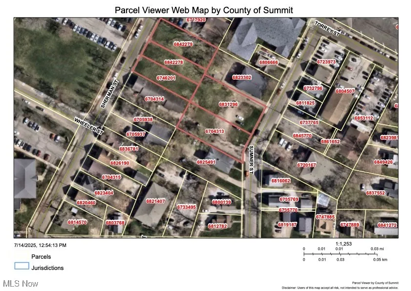 Aerial view of property's location with property boundaries highlighted