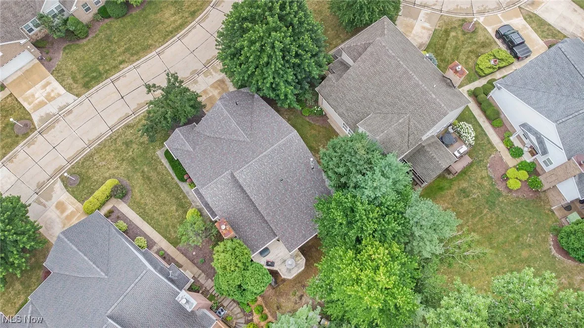 Aerial perspective of suburban area