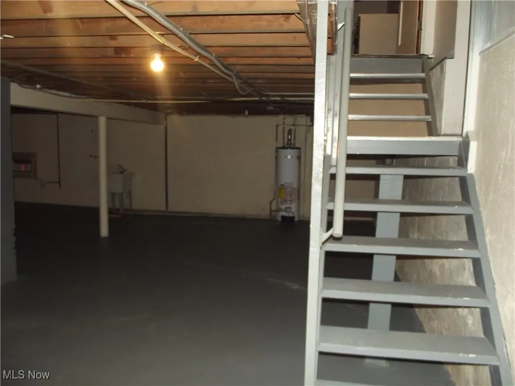 Basement with gas water heater