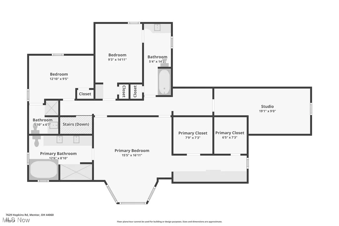 Main house - second level floor plan