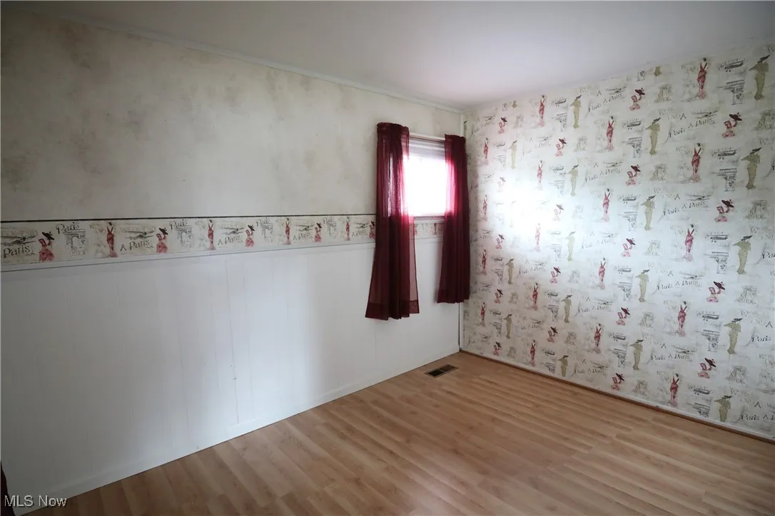 and wallpapered walls