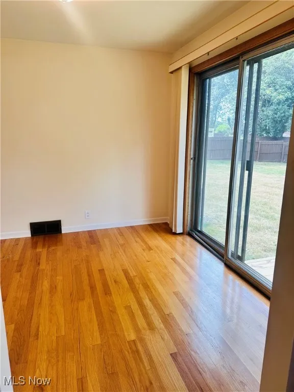 Spare room featuring healthy amount of natural light and light wood-style flooring