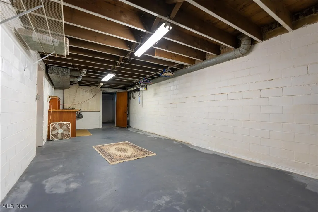 Unfinished below grade area with concrete block wall