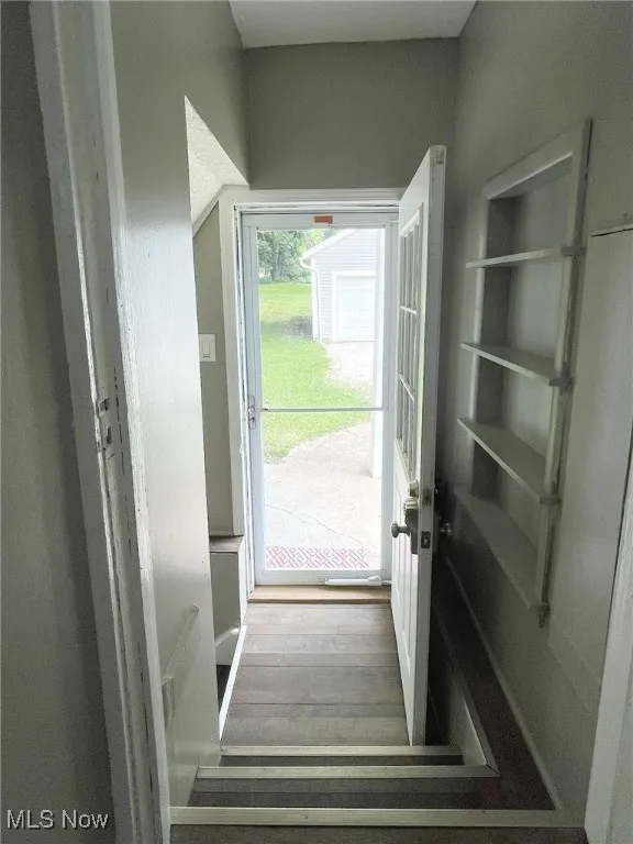 Doorway to outside, from the kitchen.