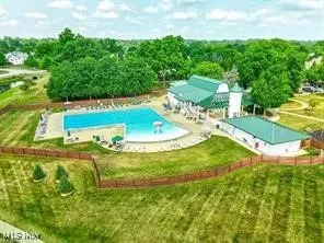 Bird's eye view of a pool area