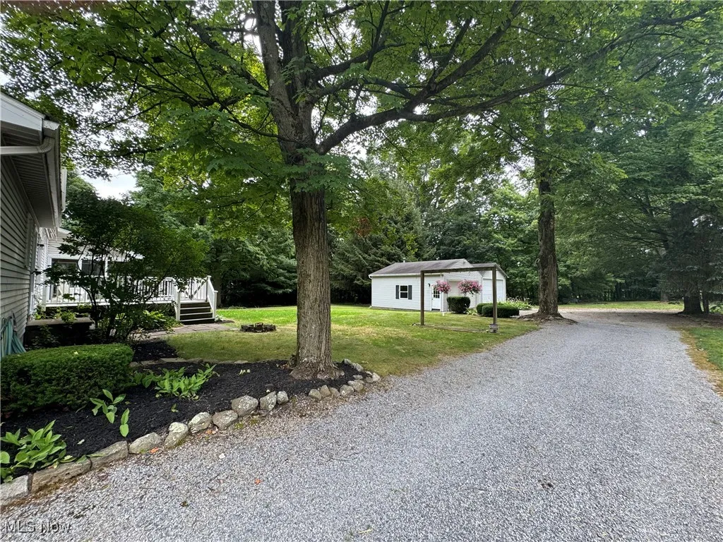View of gravel driveway