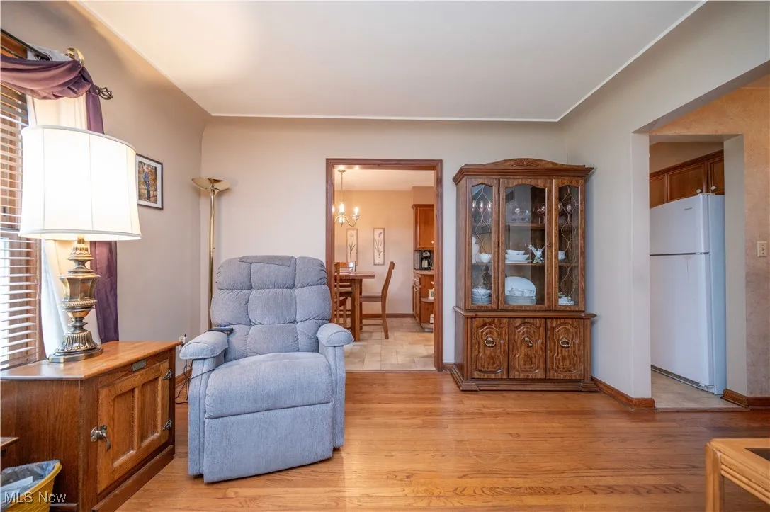 Living room featuring light wood-style floors