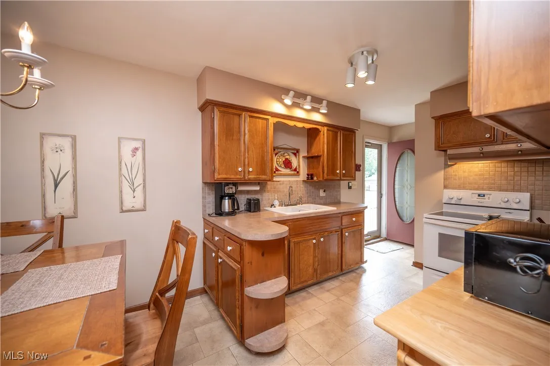 View of kitchen from doorway from living room