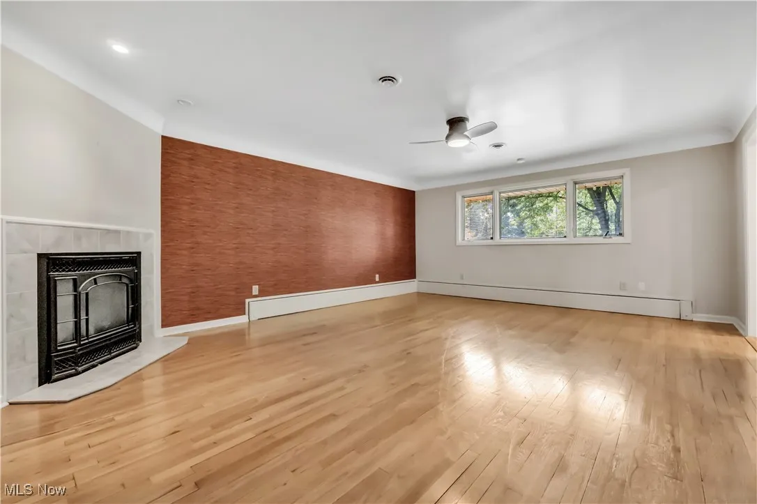 Fireplace in the primary bedroom