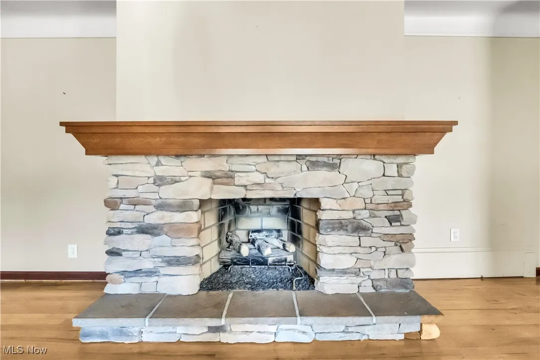 One of four fireplaces in the home