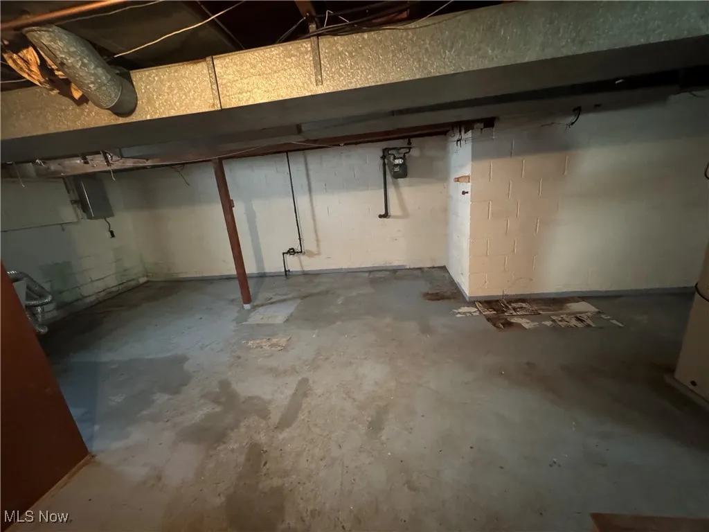 View of unfinished basement