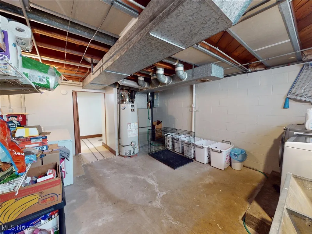 Laundry space in basement