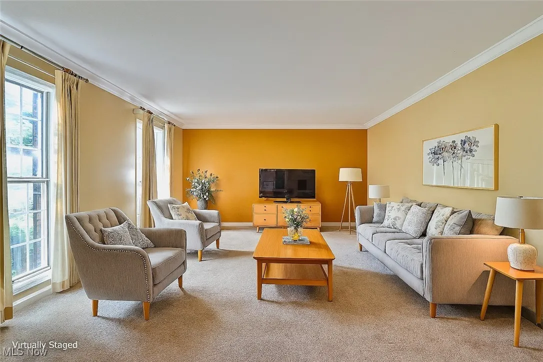 Virtually staged living room