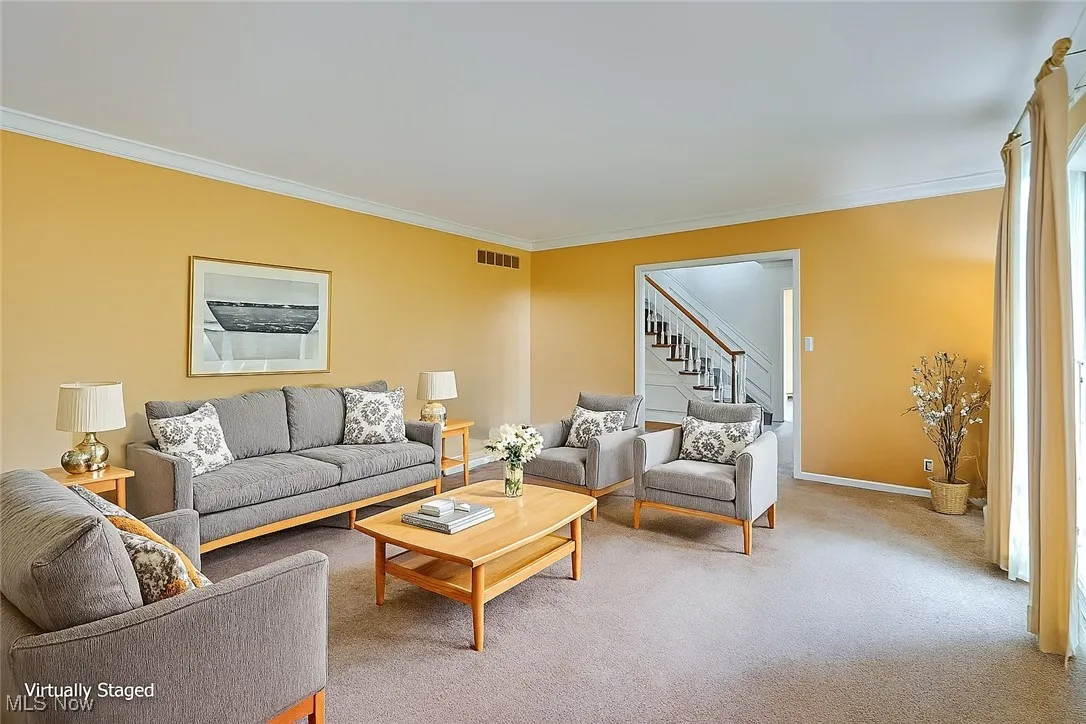 Virtually staged living room
