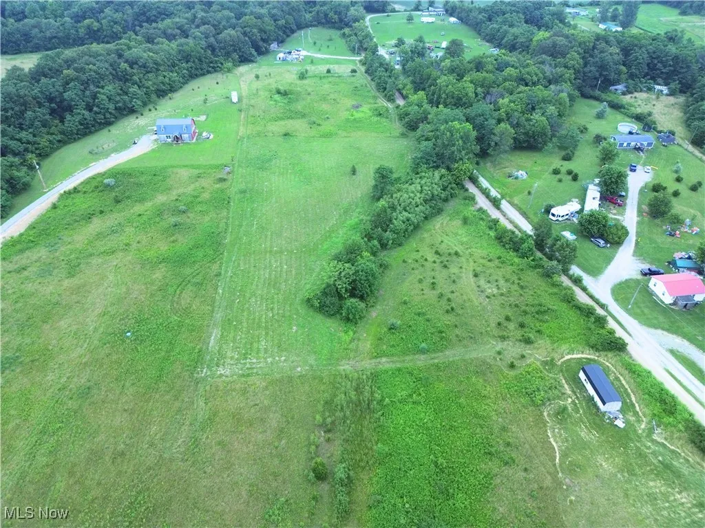Aerial overview of property's location with rural landscape
