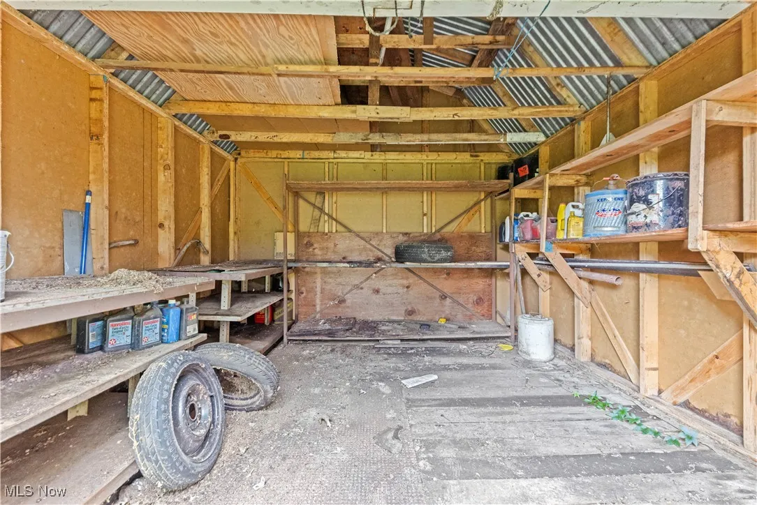 View of shed storage area