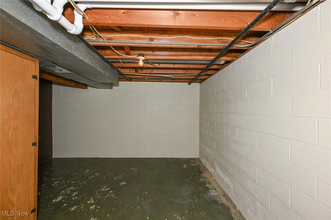 View of unfinished basement