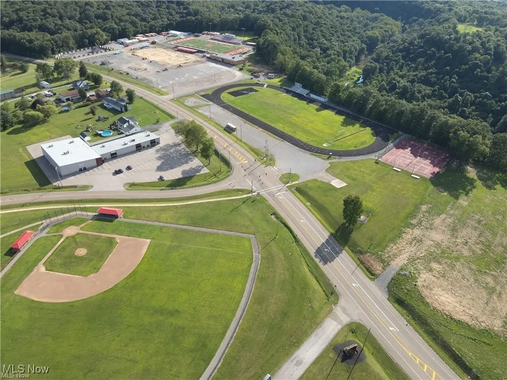 Bird's eye view of a heavily wooded area