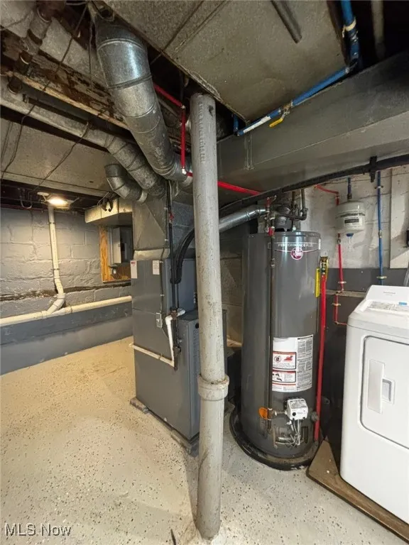 Utilities with washer / dryer, water heater, and heating unit