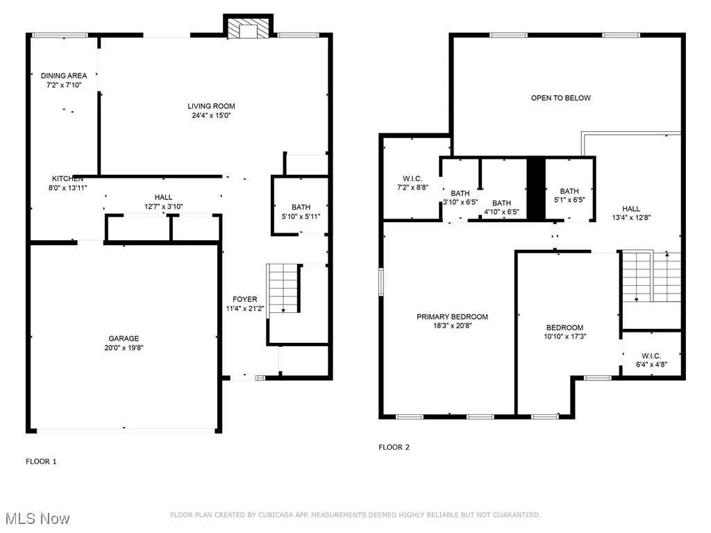 View of room layout for all floors