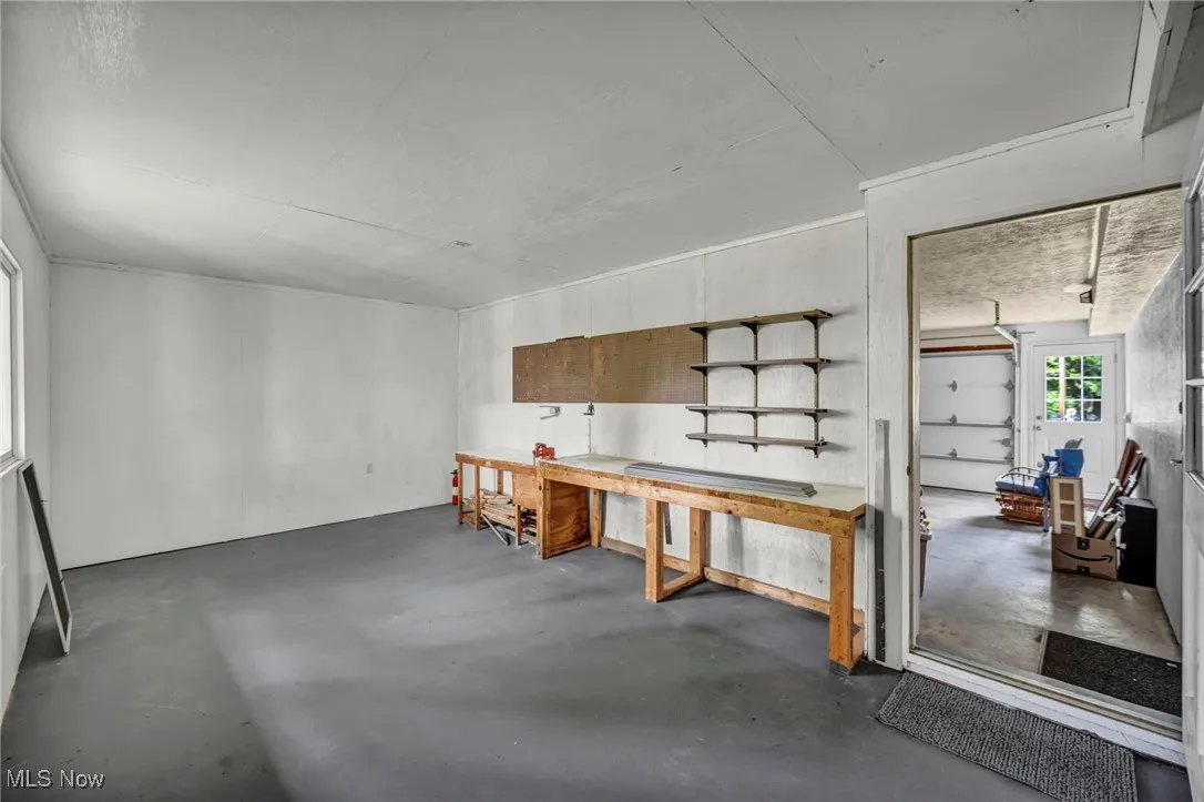 workshop connected to garage.