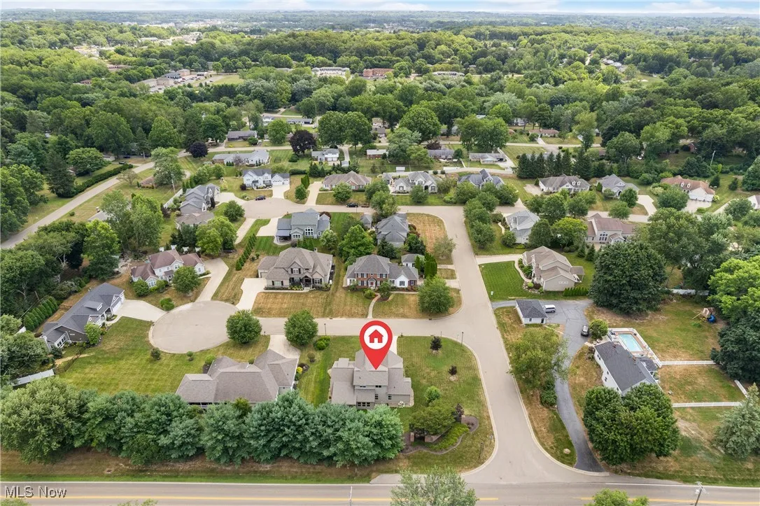 Aerial view of residential area