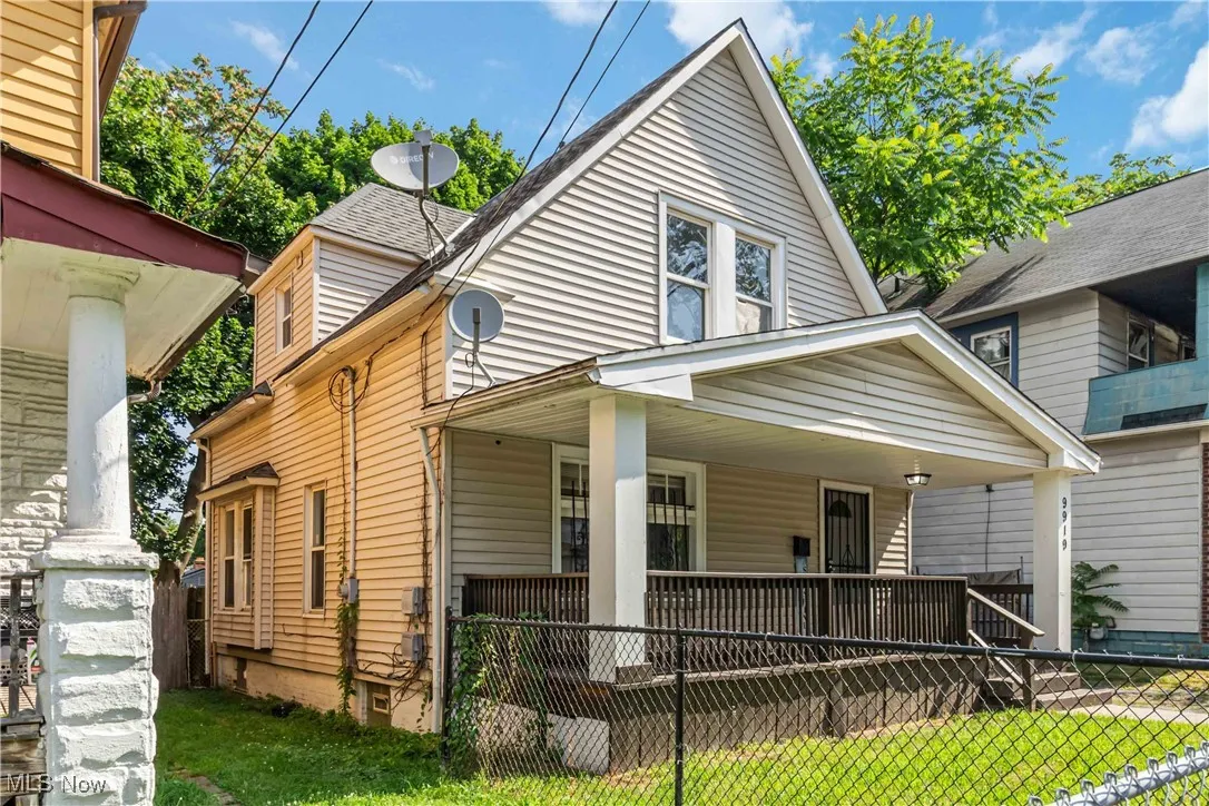 View of front of home featuring covered porch