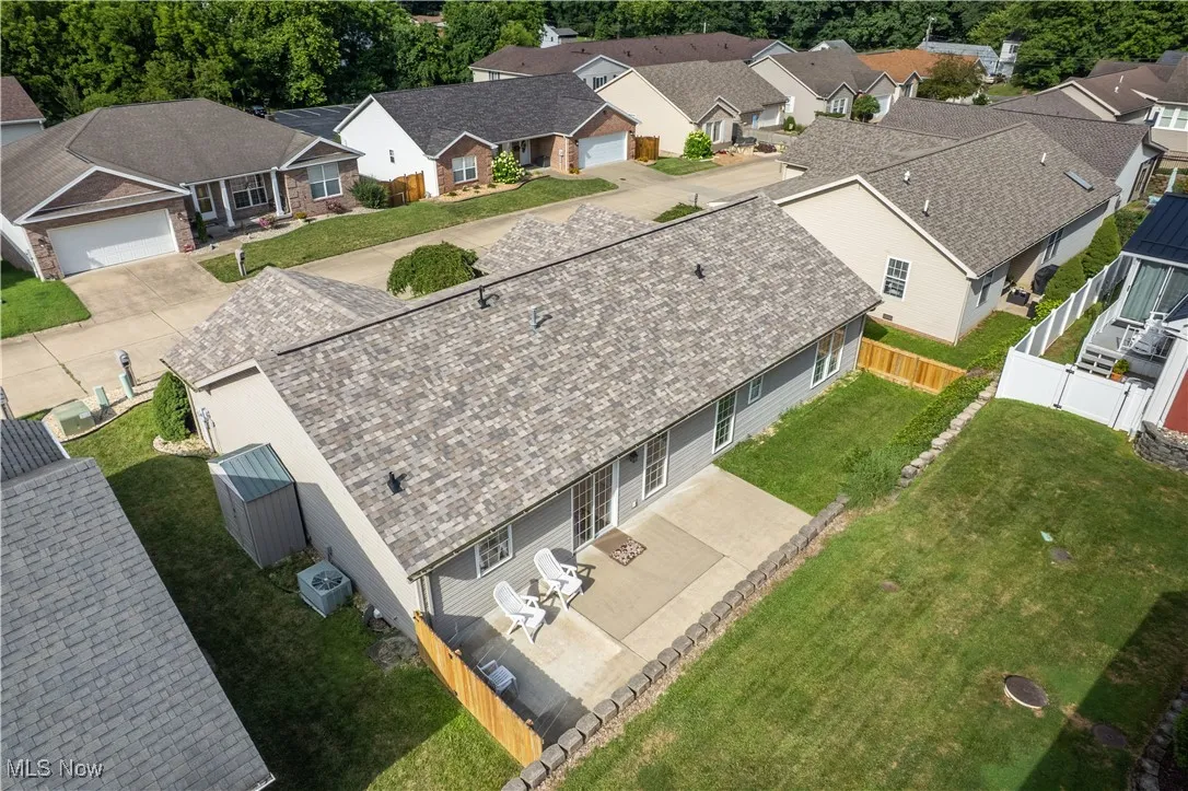 Aerial perspective of suburban area