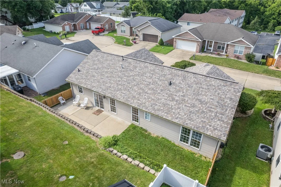 Aerial perspective of suburban area