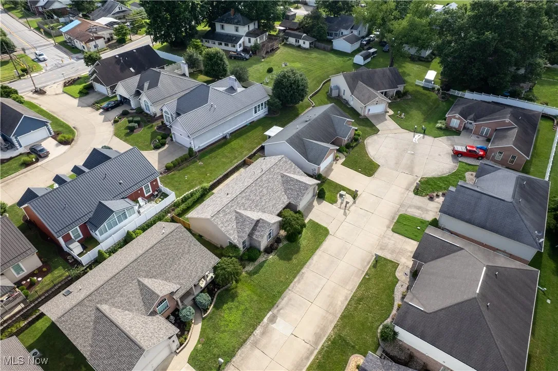Aerial perspective of suburban area