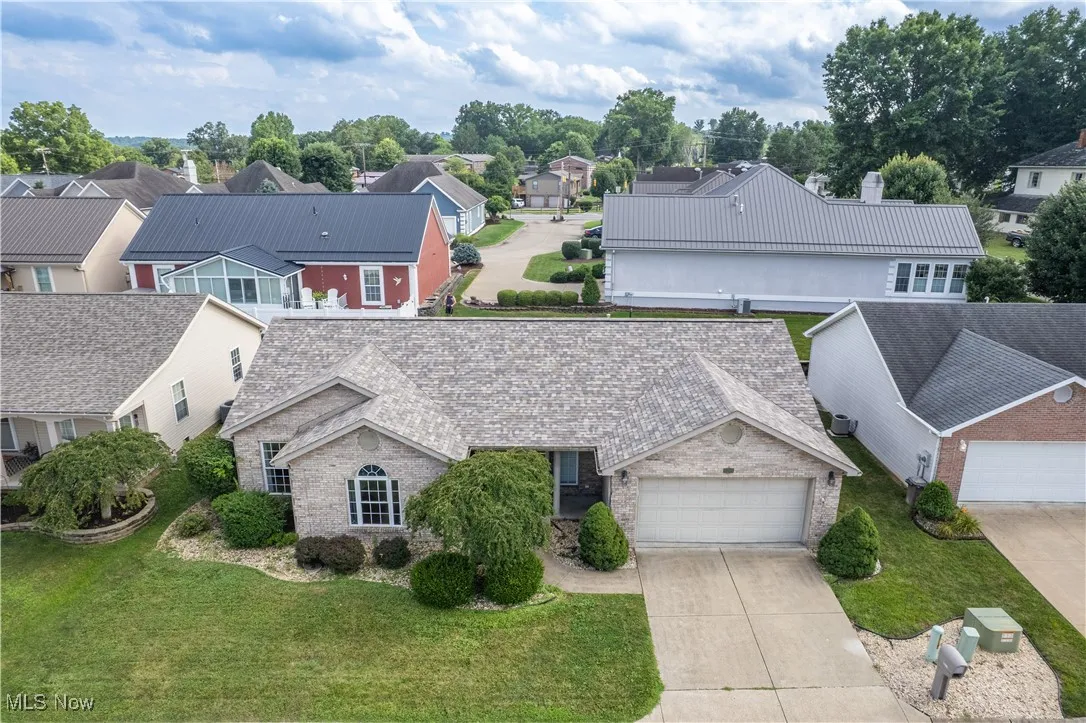 Aerial perspective of suburban area