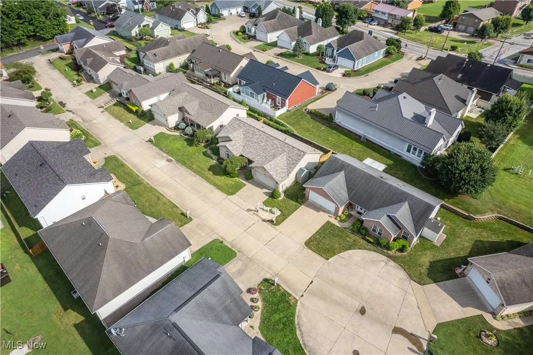 Aerial view of residential area