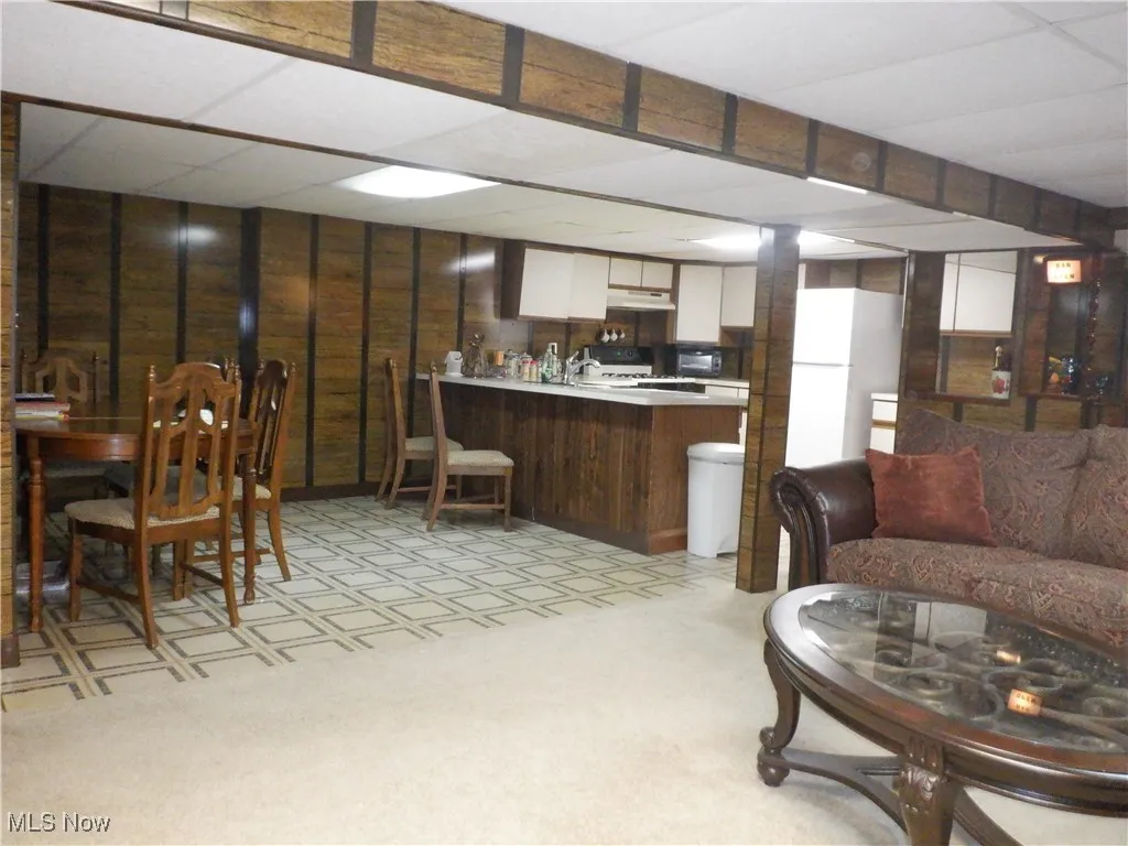 Dining area in basement