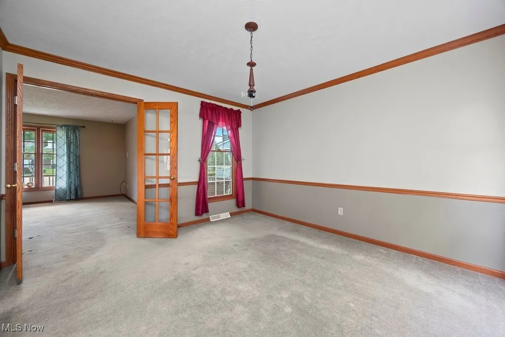 French doors to living room