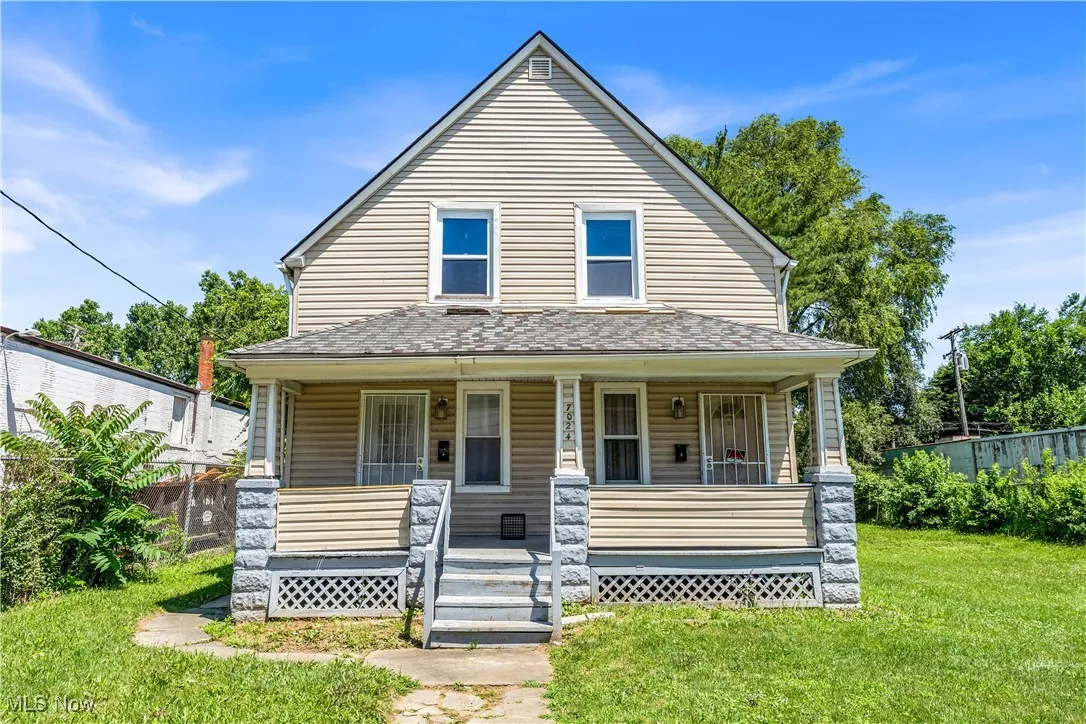 View of front of home with a porch
