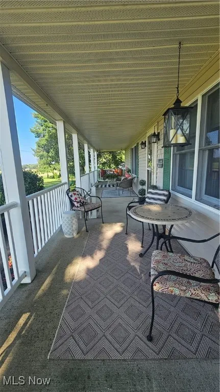 View of covered porch