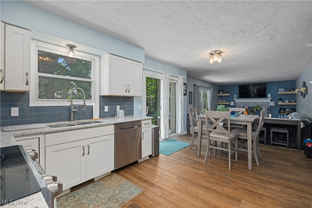 Kitchen with open floor plan to the family room