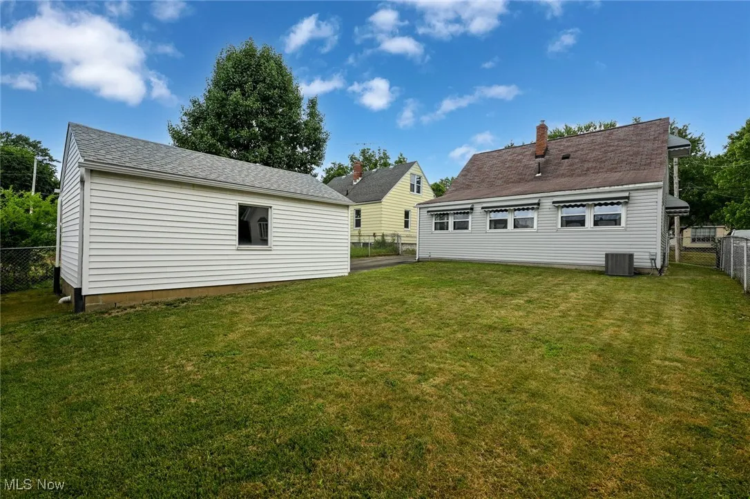 Back Yard and view of the the garage