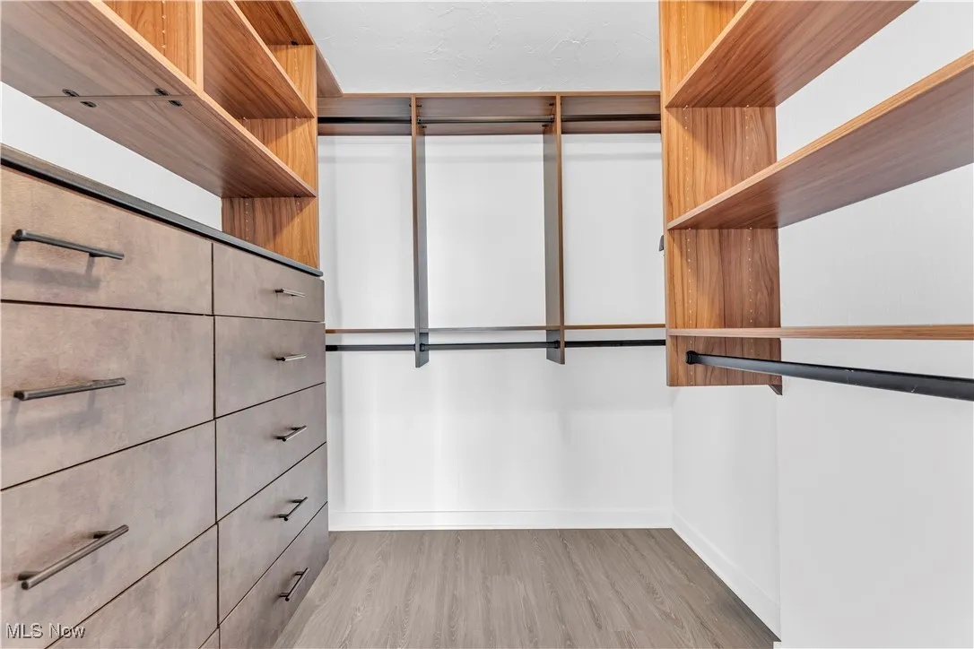 Spacious closet featuring light wood-style floors