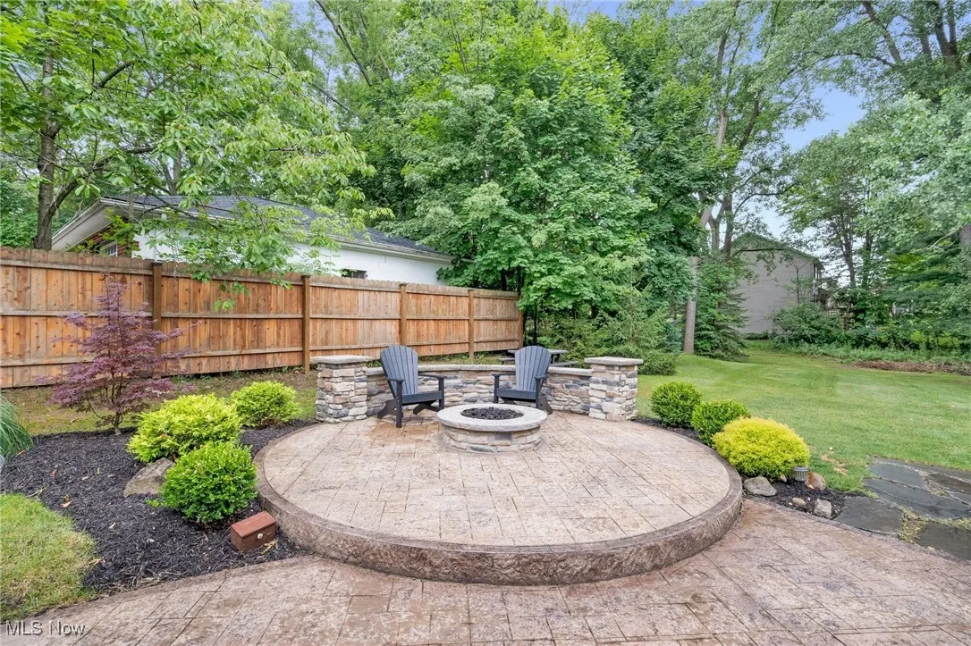 View of patio / terrace with a fire pit