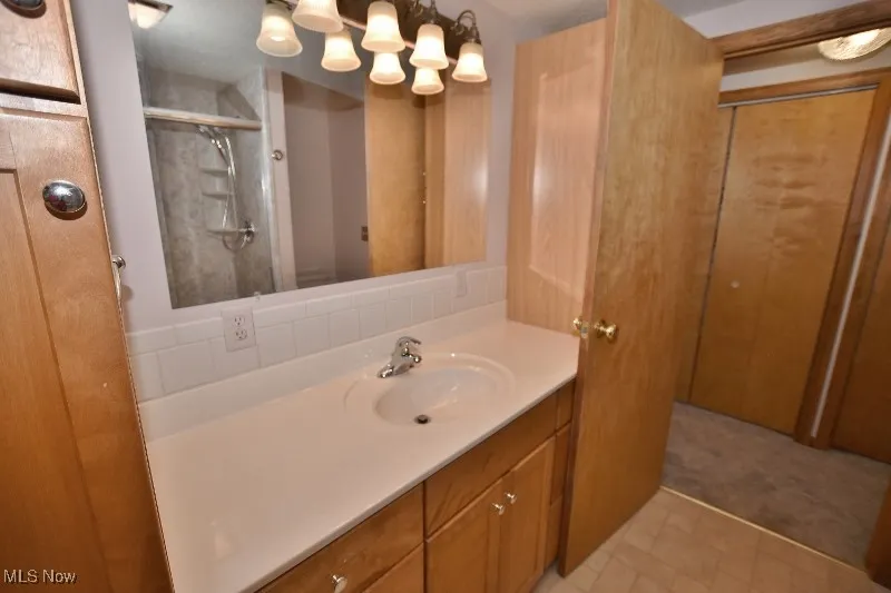 Vanity in full bath