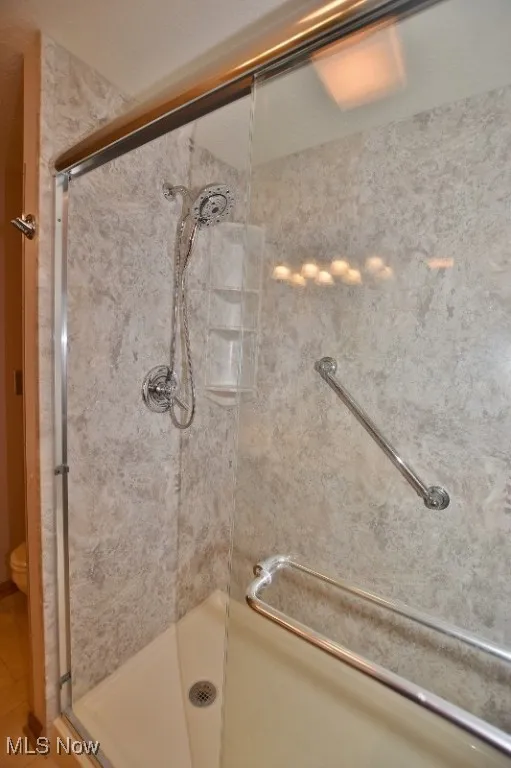 New Oversized Shower with Glass Sliding Doors
