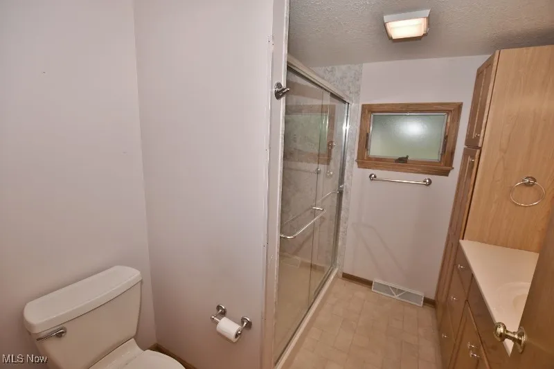 The full bath has been updated with a new oversized shower