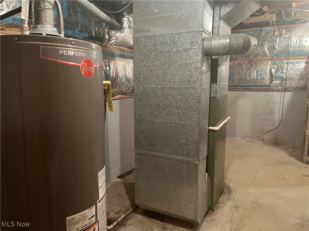 Utilities with hot water tank (2024) and furnace