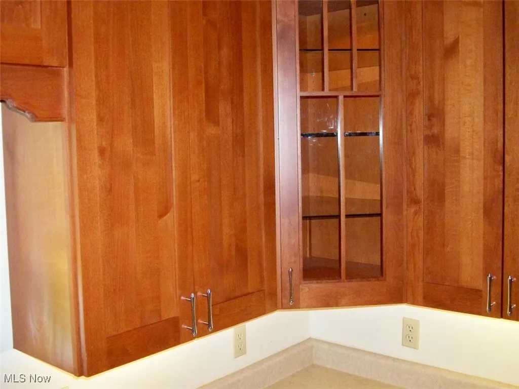 Hidden lighting in 3 wall cabinets.