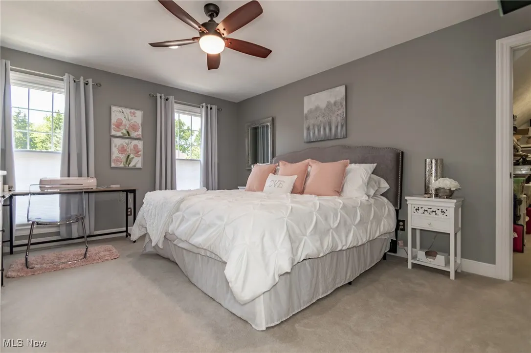 2nd floor guest bedroom with ceiling fan